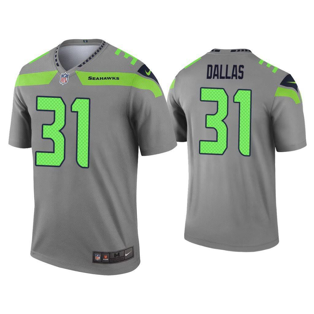 Men Seattle Seahawks #31 DeeJay Dallas Nike Gray Inverted Legend NFL Jersey->seattle seahawks->NFL Jersey